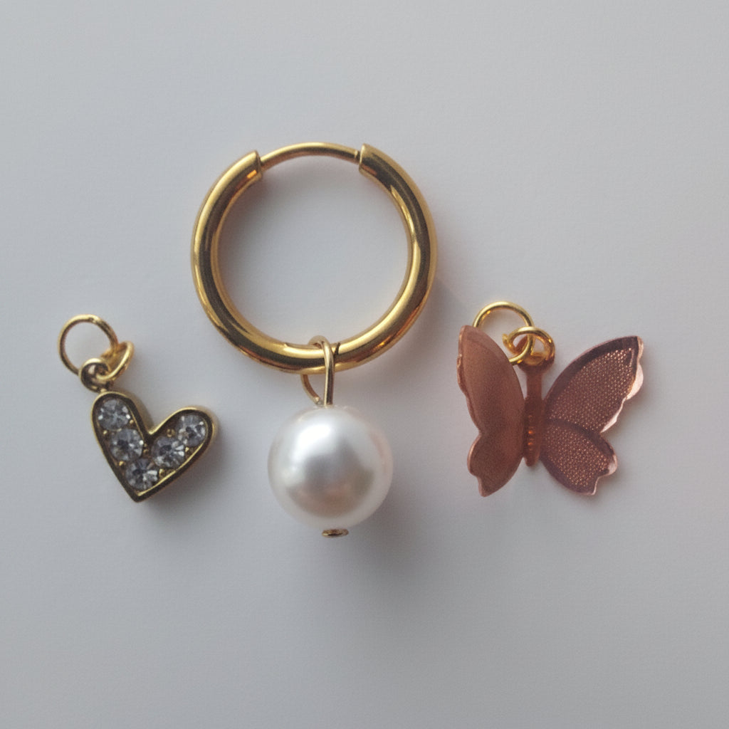 4-in-1 Interchangeable Charm Huggie Earring Set | JIA Jewellery