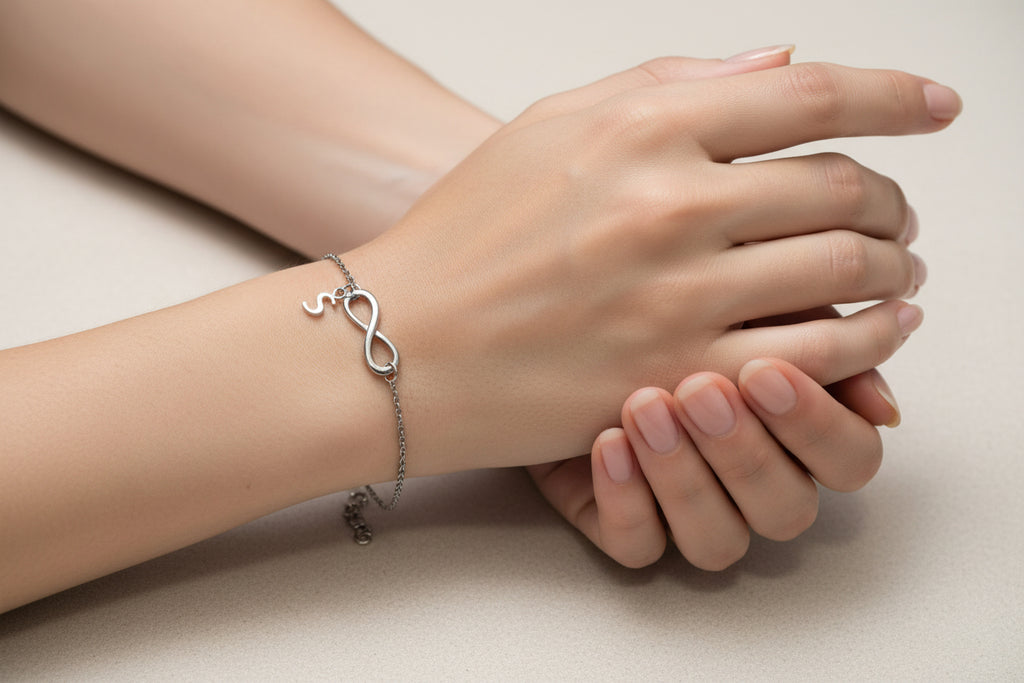 Personalised Infinity Bracelet with Initial Letter | JIA Jewellery