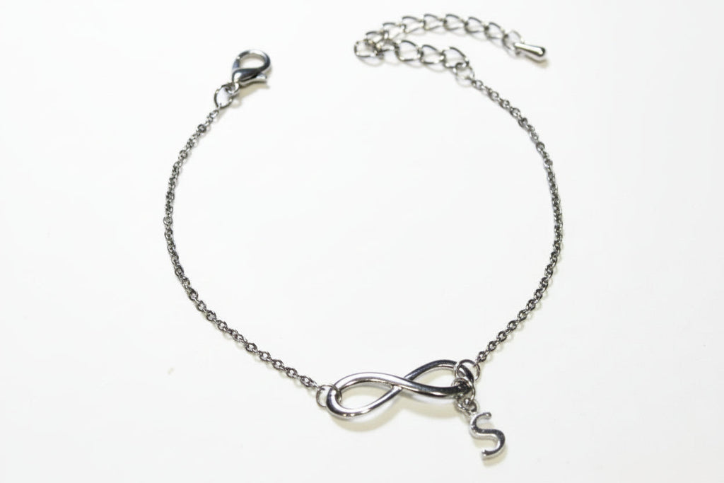 Personalised Sterling Silver Infinity Initial Bracelet | JIA Jewellery