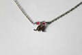 Personalised Sterling Silver Initial Necklace Pink Beads | JIA Jewellery