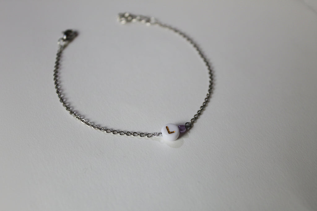 Sterling Silver Initial Bracelet Bead Detail | JIA Jewellery