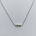 Pearl & Gold Bead Sterling Silver Necklace